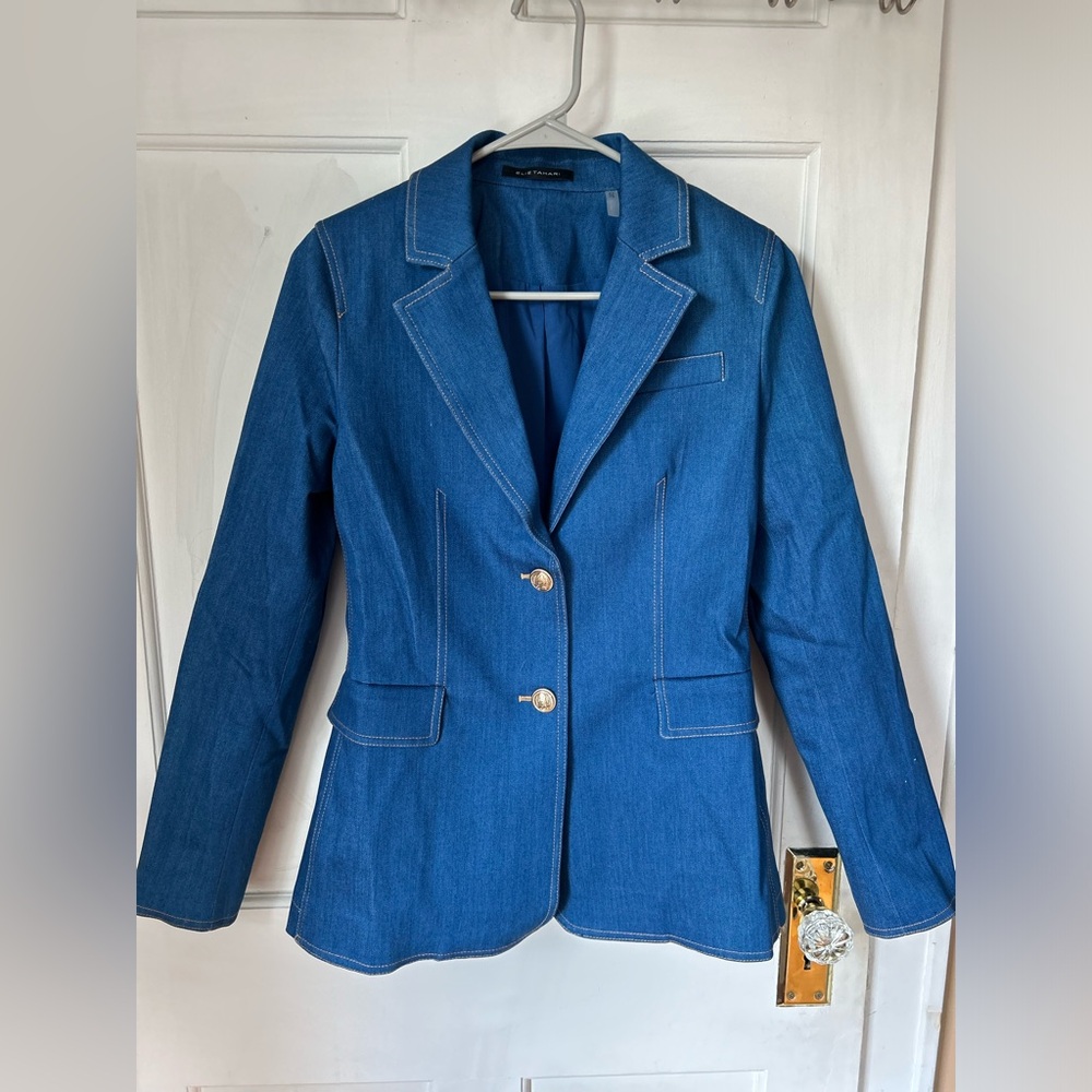 Elie Tahari Women's Gavi Peak-Lapel Twill Blazer